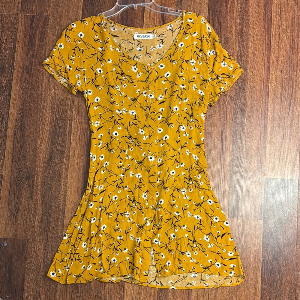 Divided Mustard Floral Dress